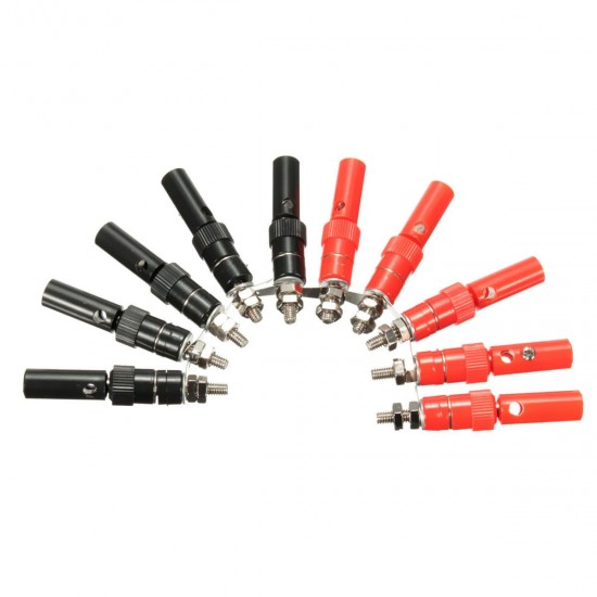 50 Pairs 4mm Terminal Banana Plug Socket Jack Connectors Instrument Light Tools Black and Red 50 Pairs 4mm Terminal Banana Plug Socket Jack Connectors Instrument Light Tools Black and Red