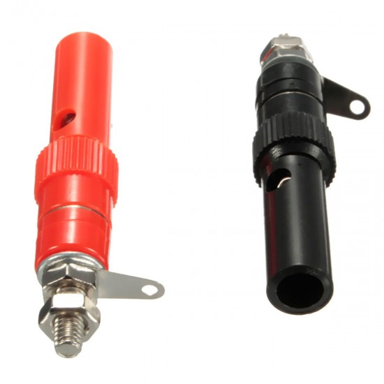 50 Pairs 4mm Terminal Banana Plug Socket Jack Connectors Instrument Light Tools Black and Red