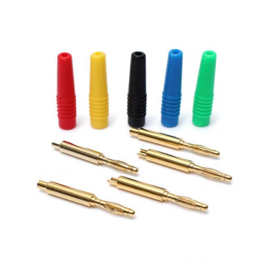 5pcs 5 Colors 2mm Copper Banana Plug Jack For Speaker Amplifier Test Probes Connector