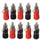 10Pcs 4mm Banana Socket Nickel-plated Link Post Nut Banana Plug Jack Connector Red Black