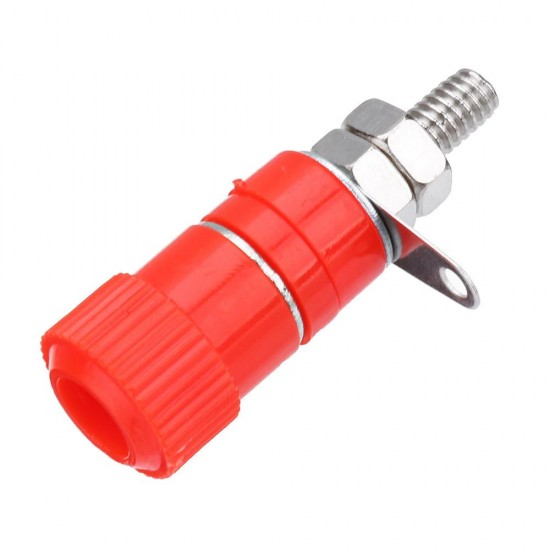 10Pcs 4mm Banana Socket Nickel-plated Link Post Nut Banana Plug Jack Connector Red Black