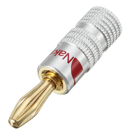 4mm Banana Plug For Video 24K Gold Plated Speaker Copper Adapter Audio Connector FLM