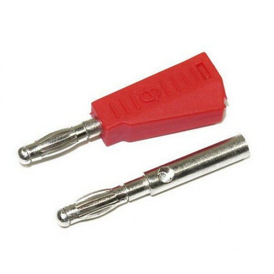 P3002 100Pcs Red 4mm Stackable Nickel Plated Speaker Multimeter Banana Plug Connector Test Probe Binding