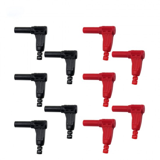 P3014 10pcs 4mm Safety Shrouded Banana Plug 90 Degree Right Angle Plug Self-assembly DIY Connectors P3014 10pcs 4mm Safety Shrouded Banana Plug 90 Degree Right Angle Plug Self-assembly DIY Connectors