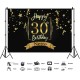 30/40/50th Happy Birthday Black Photography Backdrop Gold Photo Background Props Party Decoration