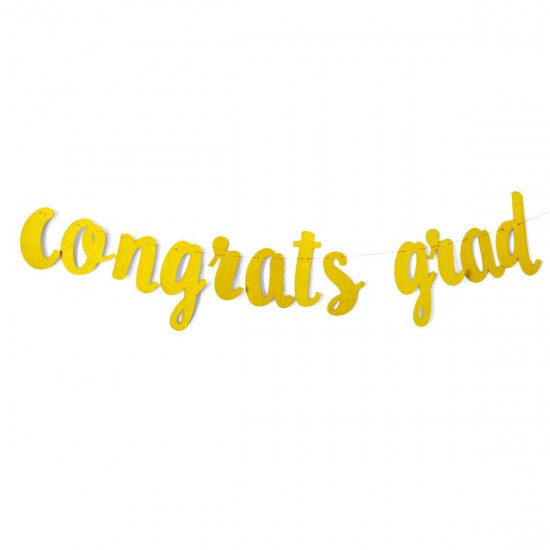 Graduation Party Banner Golden Shining We Are So Proud Of You Paper Hat Hanging Banner Party Decoration
