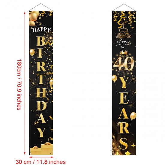 Happy Birthday Bunting Banner Door Wall Hanging Decor Couple Party Holidays