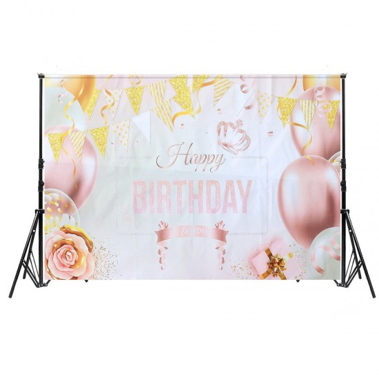 Happy Birthday Decorations Banner Large Rose Gold Balloons Backdrop Theme Poster Happy Birthday Decorations Banner Large Rose Gold Balloons Backdrop Theme Poster