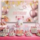 Happy Birthday Decorations Banner Large Rose Gold Balloons Backdrop Theme Poster Happy Birthday Decorations Banner Large Rose Gold Balloons Backdrop Theme Poster