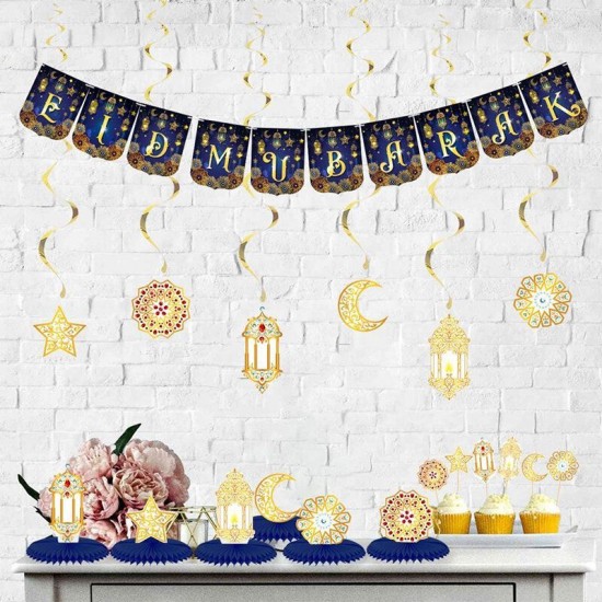 Ramadan Party Eid MubaHanging Bunting Banner Islamic Festival Ramadan Party Eid MubaHanging Bunting Banner Islamic Festival
