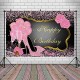 Sweet Pink Happy Birthday Photography Backdrop Rose Shiny Sequins High Heels Party Backdrop