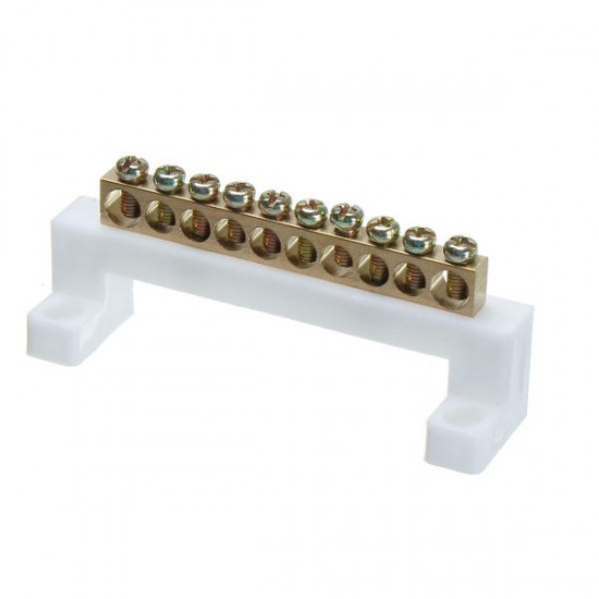 10 Positions Electric Cable Connector Terminal Barrier Strip Block Bar with Screws