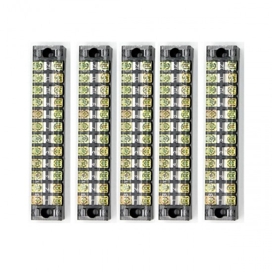 5/6/12 Positions Dual Rows 600V 15A Wire Barrier Block Terminal Strip Power Distribution Terminal