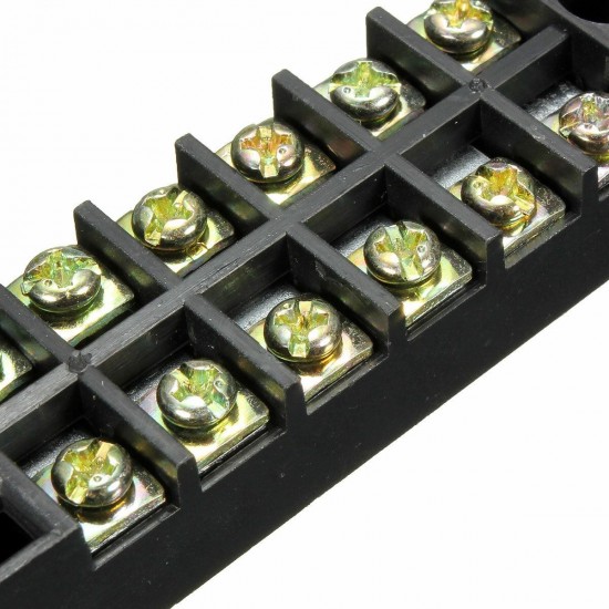 600V 15A 6 Position Double Row Wire Barrier Block Screw Terminal Strip Panel 600V 15A 6 Position Double Row Wire Barrier Block Screw Terminal Strip Panel