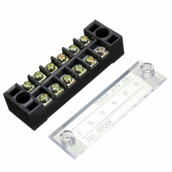 600V 15A 6 Position Double Row Wire Barrier Block Screw Terminal Strip Panel 600V 15A 6 Position Double Row Wire Barrier Block Screw Terminal Strip Panel