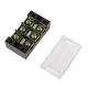 600V 45A 3 Position Terminal Block Barrier Strip Dual Row Screw Block Covered W/ Removable Clear Plastic Insulating Cover