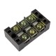 600V 45A 3 Position Terminal Block Barrier Strip Dual Row Screw Block Covered W/ Removable Clear Plastic Insulating Cover