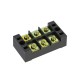 600V 45A 3 Position Terminal Block Barrier Strip Dual Row Screw Block Covered W/ Removable Clear Plastic Insulating Cover