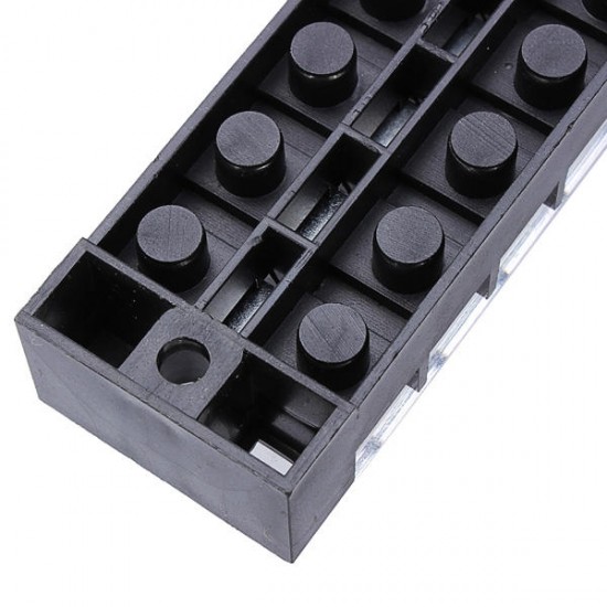 Dual 6 Position 25A 600V Screw Terminal Strip Covered Barrier Block