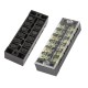 TB-2506 600V 25A 6 Position Terminal Block Barrier Strip Dual Row Screw Block Covered W/ Removable Clear Plastic Insulating Cover