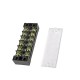 TB-2506 600V 25A 6 Position Terminal Block Barrier Strip Dual Row Screw Block Covered W/ Removable Clear Plastic Insulating Cover