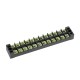 TB-2512 600V 25A 12 Position Terminal Block Barrier Strip Dual Row Screw Block Covered W/ Removable Clear Plastic Insulating Cover