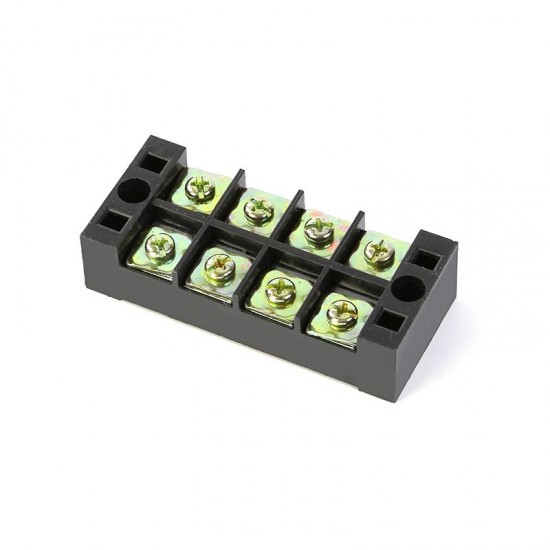 TB4504 600V 45A 4 Position Terminal Block Barrier Strip Dual Row Screw Block Covered W/ Removable Clear Plastic Insulating Cover TB4504 600V 45A 4 Position Terminal Block Barrier Strip Dual Row Screw Block Covered W/ Removable Clear Plastic Insulating Cover