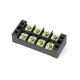 TB4504 600V 45A 4 Position Terminal Block Barrier Strip Dual Row Screw Block Covered W/ Removable Clear Plastic Insulating Cover