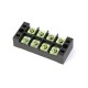 TB4504 600V 45A 4 Position Terminal Block Barrier Strip Dual Row Screw Block Covered W/ Removable Clear Plastic Insulating Cover TB4504 600V 45A 4 Position Terminal Block Barrier Strip Dual Row Screw Block Covered W/ Removable Clear Plastic Insulating Cover