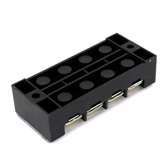 TB4504 600V 45A 4 Position Terminal Block Barrier Strip Dual Row Screw Block Covered W/ Removable Clear Plastic Insulating Cover TB4504 600V 45A 4 Position Terminal Block Barrier Strip Dual Row Screw Block Covered W/ Removable Clear Plastic Insulating Cover