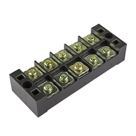 TB4505 600V 45A 5 Position Terminal Block Barrier Strip Dual Row Screw Block Covered W/ Removable Clear Plastic Insulating Cover TB4505 600V 45A 5 Position Terminal Block Barrier Strip Dual Row Screw Block Covered W/ Removable Clear Plastic Insulating Cover