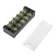 TB4505 600V 45A 5 Position Terminal Block Barrier Strip Dual Row Screw Block Covered W/ Removable Clear Plastic Insulating Cover TB4505 600V 45A 5 Position Terminal Block Barrier Strip Dual Row Screw Block Covered W/ Removable Clear Plastic Insulating Cover