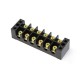 TBC6006 600V 60A 6 Position Terminal Block Barrier Strip Dual Row Screw Block Covered W/ Removable Clear Plastic Insulating Cover