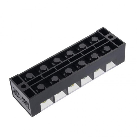 TBC6006 600V 60A 6 Position Terminal Block Barrier Strip Dual Row Screw Block Covered W/ Removable Clear Plastic Insulating Cover TBC6006 600V 60A 6 Position Terminal Block Barrier Strip Dual Row Screw Block Covered W/ Removable Clear Plastic Insulating Cover