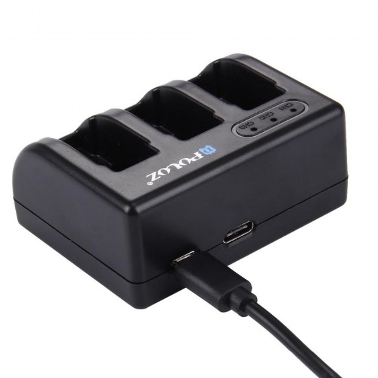 PU185 3-channel Battery Charger Micro USB Type-C Port for GoPro HERO5 AHDBT-501 PU185 3-channel Battery Charger Micro USB Type-C Port for GoPro HERO5 AHDBT-501