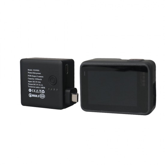 FLW501 2300mAh External Battery with Camera Case Side Powerbank with Protective Case Frame for GoPro Hero 5 6 for Type-C Interface Smarphones FLW501 2300mAh External Battery with Camera Case Side Powerbank with Protective Case Frame for GoPro Hero 5 6 for Type-C Interface Smarphones