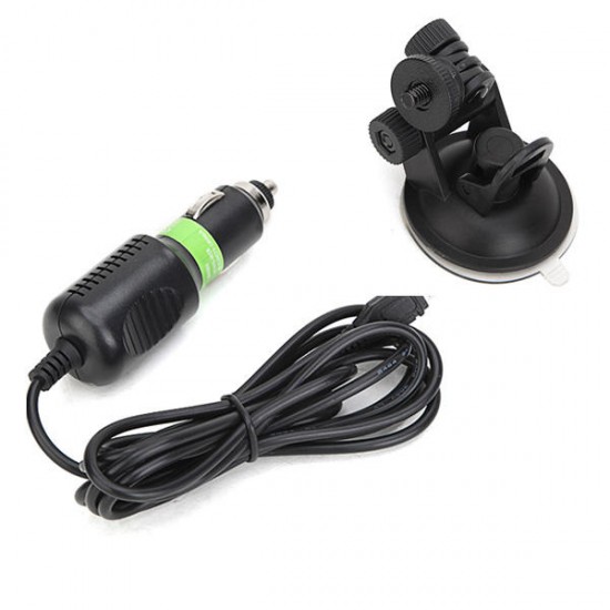 Suction Cup Bracket With 5V 1000mAh Car Charger For Gopro Hero 4 3 Mount SJ6000 SJ4000 Action Camera Acc