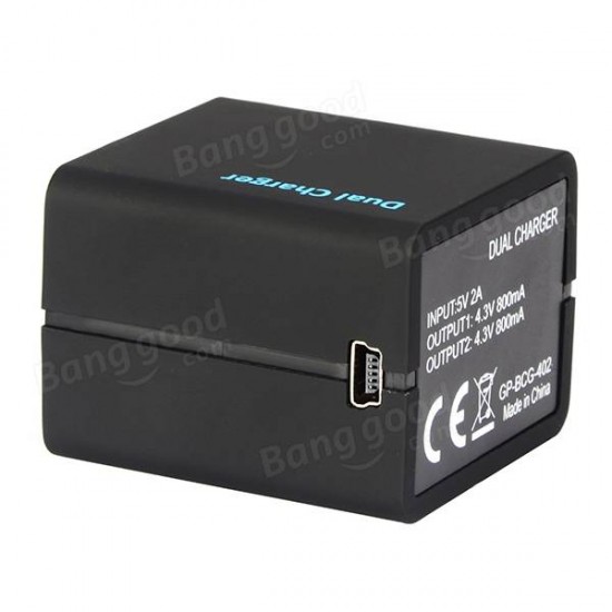 Dual Slots Battery Charger USB Charging Double Charger for Gopro Hero 4 Dual Slots Battery Charger USB Charging Double Charger for Gopro Hero 4