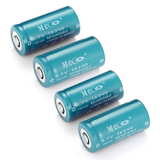 10PCS 3.7v 1200mAh Reachargeable CR123A/16340 Li-ion Battery