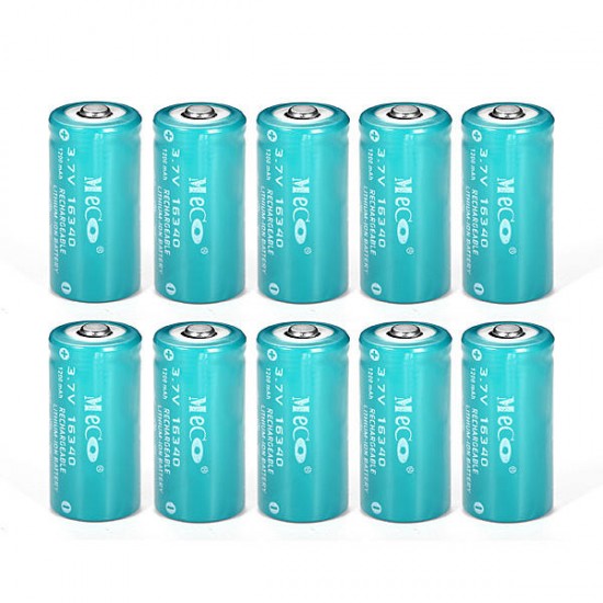 10PCS 3.7v 1200mAh Reachargeable CR123A/16340 Li-ion Battery