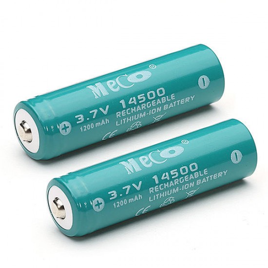 10pcs 3.7V 1200mAh Rechargeable 14500 Li-ion Battery