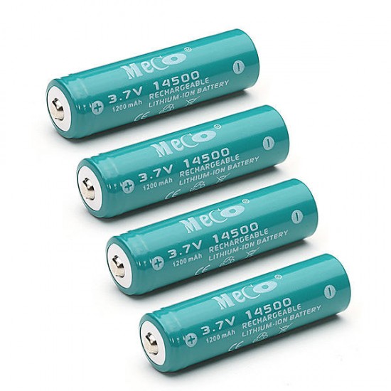 10pcs 3.7V 1200mAh Rechargeable 14500 Li-ion Battery