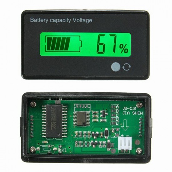 12V 8-70V LCD Acid Lead Lithium Battery Capacity Indicator Multipurpose Digital Voltmeter Calculator