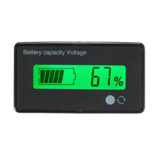 12V 8-70V LCD Acid Lead Lithium Battery Capacity Indicator Multipurpose Digital Voltmeter Calculator