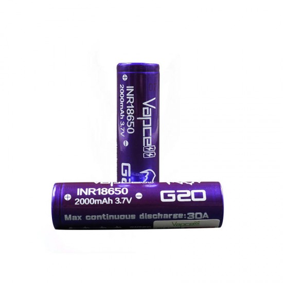 1Pcs 18650 Battery G20 2000mah 30A Rechargeable Li-ion Battery