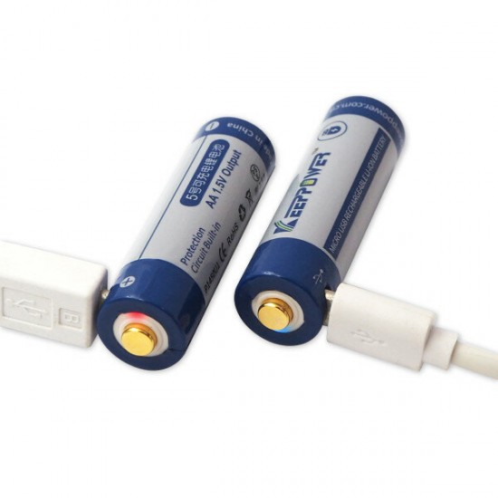 1pc P1450U1 AA Micro USB 14500 1.5V 1950mAh Rechargeable Battery for Flashlight
