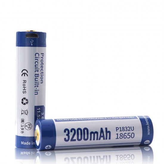 1pc P1832U Micro USB 18650 3.6V 3200mAh Rechargeable Battery for Flashlight 1pc P1832U Micro USB 18650 3.6V 3200mAh Rechargeable Battery for Flashlight
