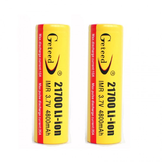 2PCS 3.7v 4800mAh 35A High Power 21700 20700 Rechargeable Li-ion Battery