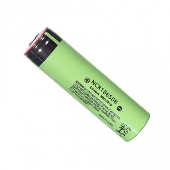 2PCS NCR18650B 3400mAh 3.7V Unprotected Pointed Head Rechargeable Li-ion Battery