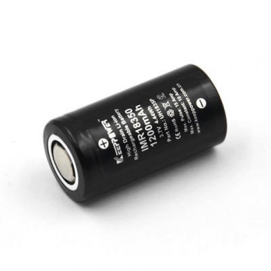 2Pcs IMR18350 10A Discharge 1200mAh Rechargeable 18350 Battery for All 18350 Flashlights 2Pcs IMR18350 10A Discharge 1200mAh Rechargeable 18350 Battery for All 18350 Flashlights